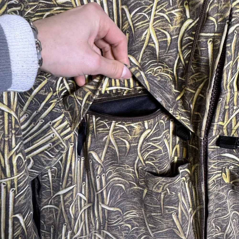 Farmland Camouflage Jacket Mens M Hooded Parka Full Zip Shooting Hunting Quilted